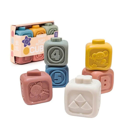 Miniland - Miniland 6 Stackable Rubber Cubes - Bella Luna Toys